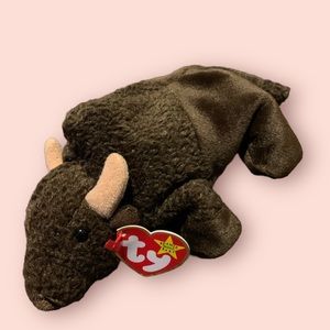 TY Beanie Baby - ROAM the Buffalo (6.5 inch) - DOB September 27 1998 Animal Toy